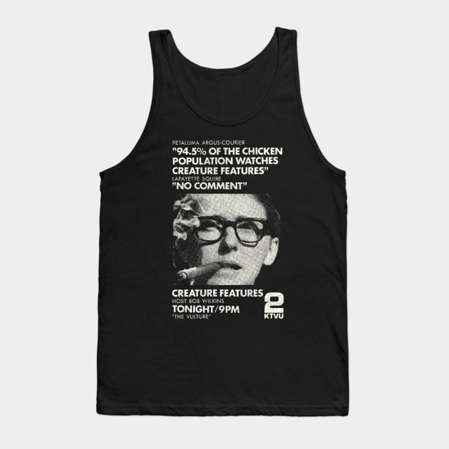 Bob Wilkins Horror Host Creature Feature Tank Top by darklordpug